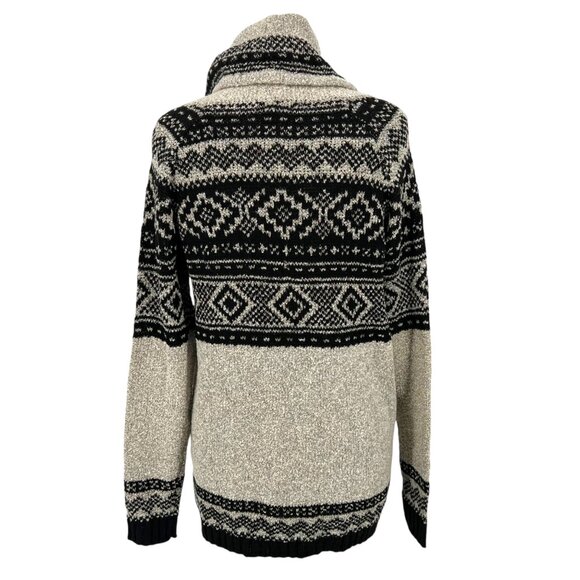 Maurices Nordic Pattern Cowl Neck Sweater Metallic Gray Black Size Medium NWT - Picture 7 of 11